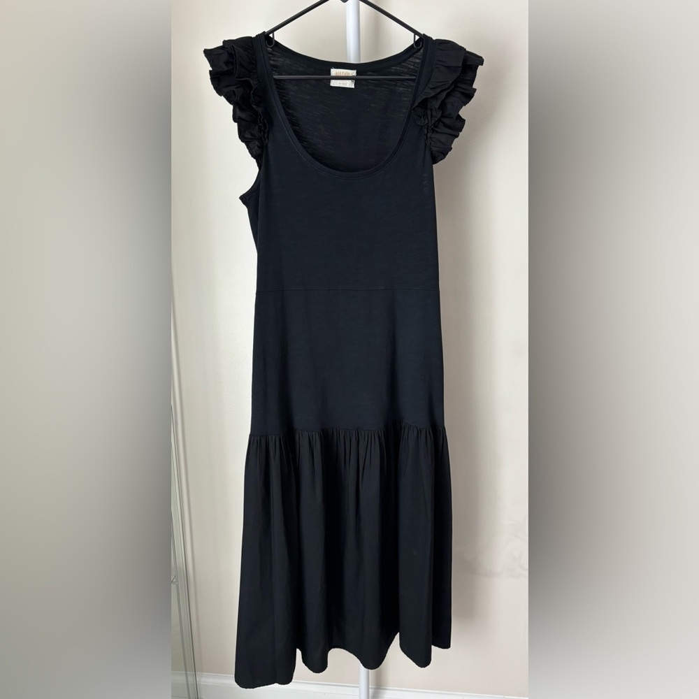 Nation Los Angeles Everleigh Frilly Dress in Jet Black size M - Picture 2 of 16
